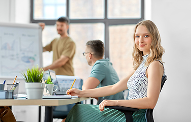 Image showing smiling businesswoman at office conference