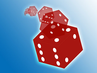 Image showing Rolling red dice illustration