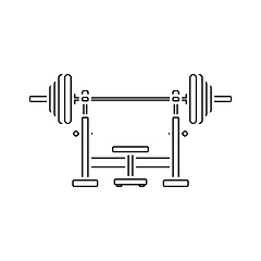 Image showing Icon of Bench with barbell