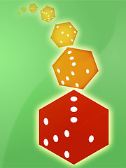 Image showing Rolling red dice illustration