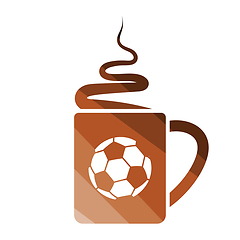 Image showing Football fans coffee cup with smoke icon