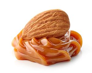 Image showing almond in melted caramel