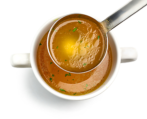 Image showing bowl of fresh chicken broth