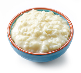 Image showing bowl of rice milk pudding