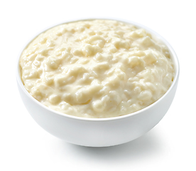 Image showing bowl of rice and milk pudding