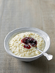 Image showing bowl of healthy rice and milk pudding