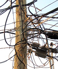 Image showing Unsafe electrical wires.