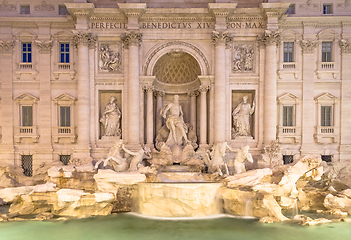 Image showing Trevi fountain at night