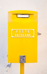 Image showing Yellow post box in Vatican