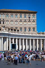 Image showing Pope Francis in Vatican during Angelus prayer