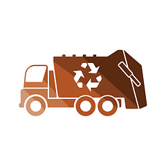 Image showing Garbage car recycle icon