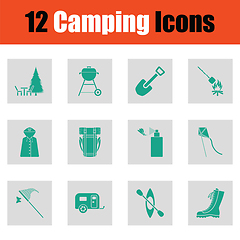 Image showing Camping icon set