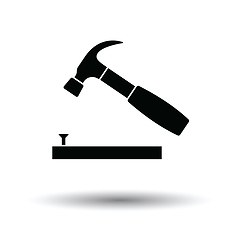 Image showing Icon of hammer beat to nail