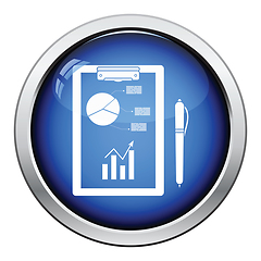 Image showing Writing tablet with analytics chart and pen icon