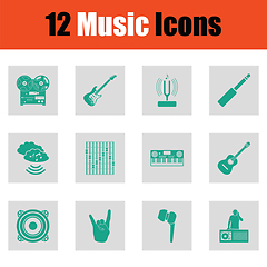 Image showing Set of musical icons