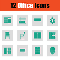 Image showing Office furniture icon set