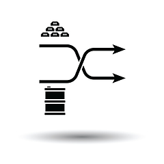 Image showing Gold and oil comparison chart icon