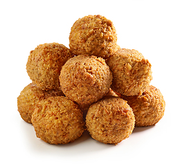 Image showing heap of organic fried falafel balls