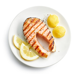 Image showing grilled salmon steak