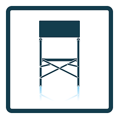 Image showing Icon of Fishing folding chair on gray background, round shadow