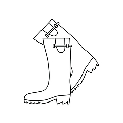 Image showing Icon of hunter\'s rubber boots