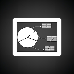 Image showing Tablet with analytics diagram icon