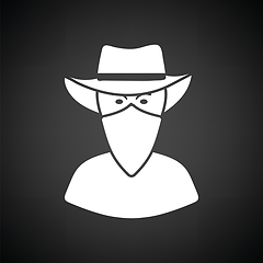 Image showing Cowboy with a scarf on face icon