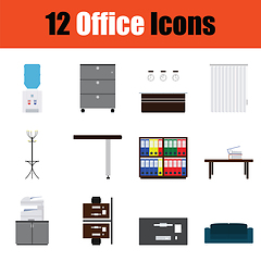 Image showing Office furniture icon set