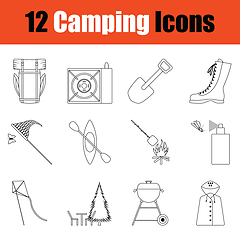Image showing Camping icon set