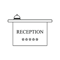 Image showing Icon of hotel reception desk with bell