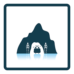 Image showing Scare cave in amusement park icon