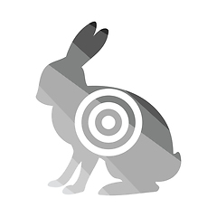 Image showing Hare silhouette with target  icon