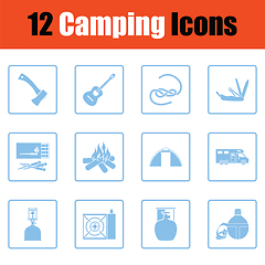 Image showing Camping icon set