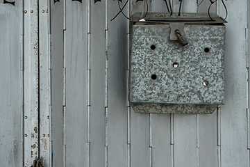 Image showing Metal mail box at door in Hong Kong