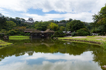 Image showing Japanese Nagahama Castle and garden