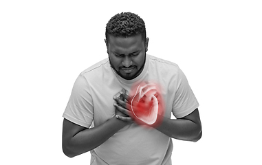 Image showing african american man suffering from heart ache