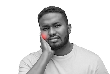 Image showing african american man suffering from toothache