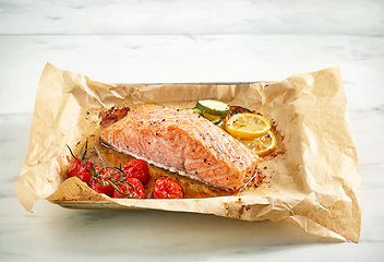 Image showing roasted salmon filet