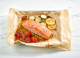 Image showing roasted salmon filet