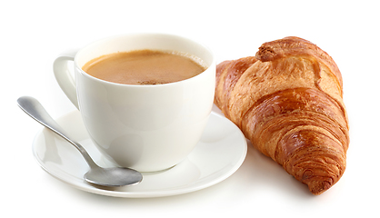 Image showing croissant and coffee