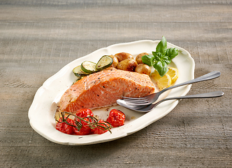 Image showing roasted salmon filet