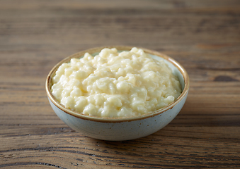 Image showing bowl of fresh rice milk pudding