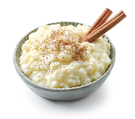 Image showing bowl of rice milk pudding