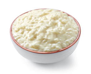 Image showing bowl of rice and milk pudding