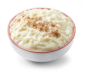 Image showing bowl of rice milk pudding