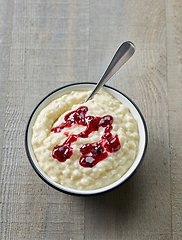 Image showing bowl of rice and milk pudding