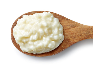 Image showing spoon of rice milk pudding