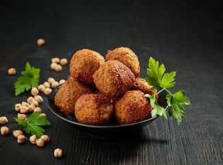 Image showing bowl of fried falafel balls