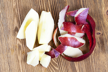 Image showing Peeled red apple