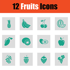 Image showing Set of fruits icons